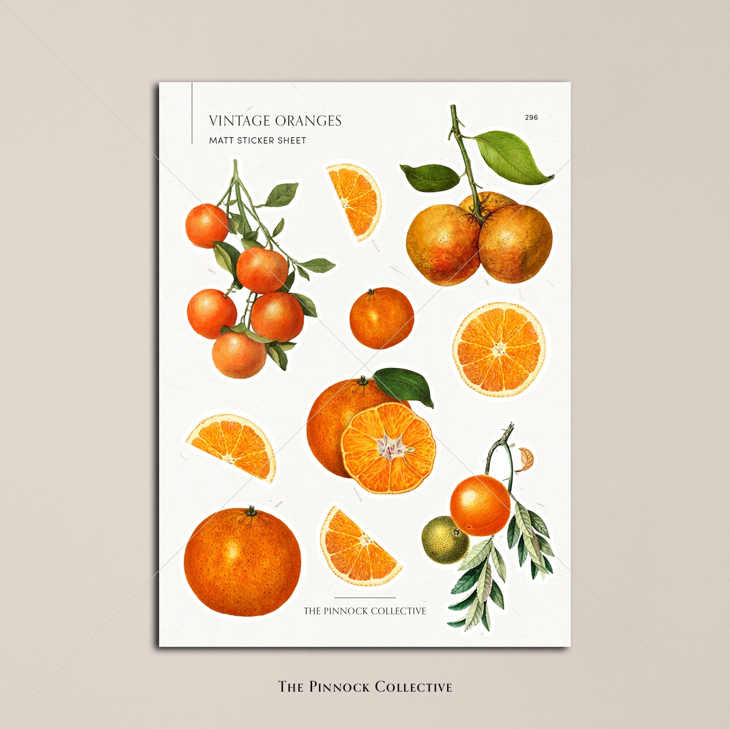 Vintage Orange Sticker Sheet
