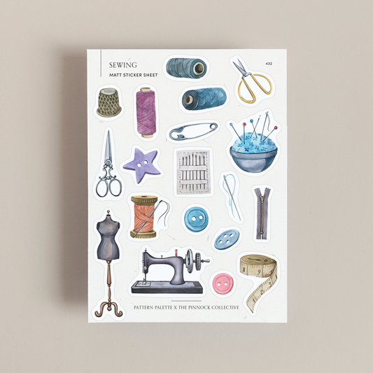 Watercolour Sewing Sticker Sheet