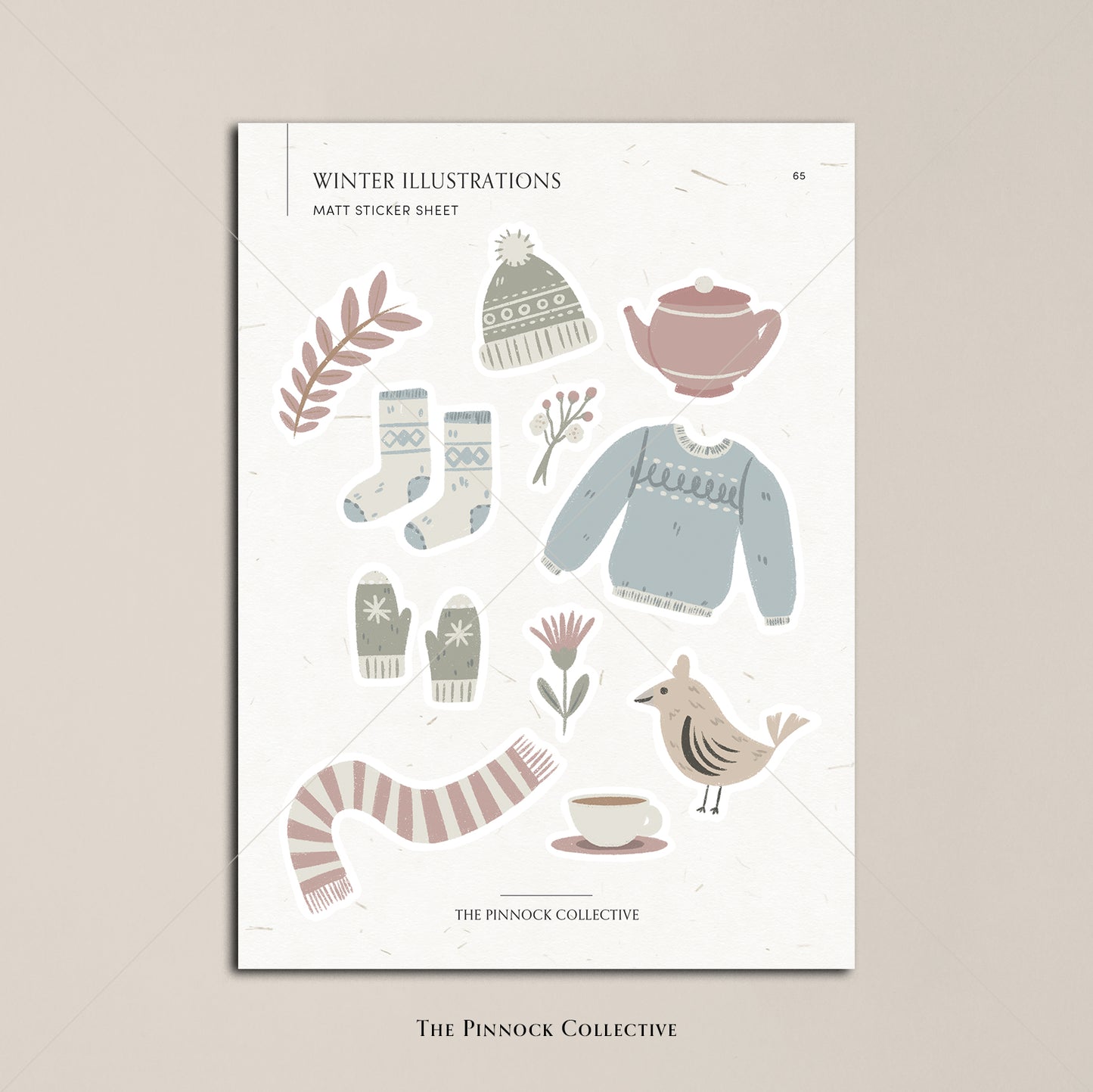 Winter Illustration Sticker Sheet