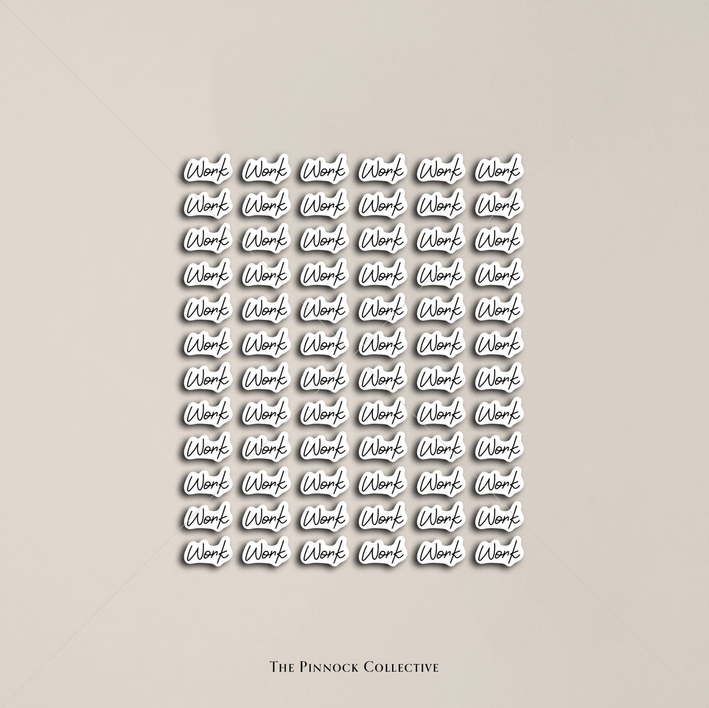 Work Script Text Sticker Sheet